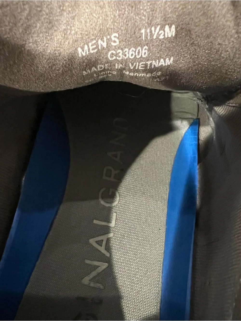 Cole Haan Gray Leather Wingtip Oxfords with Blue Sole
